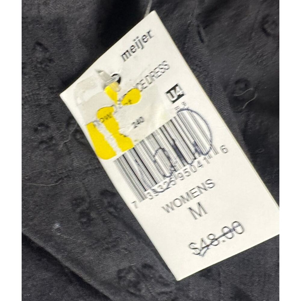 Grace + Karma Medium Black Eyelet Dress V Neck Short Sleeve NEW NWT - Picture 5 of 12